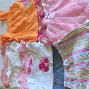 Baby Girls Toddler Summer Clothes Lot 12 months Gently Used Shirts Shorts Tank